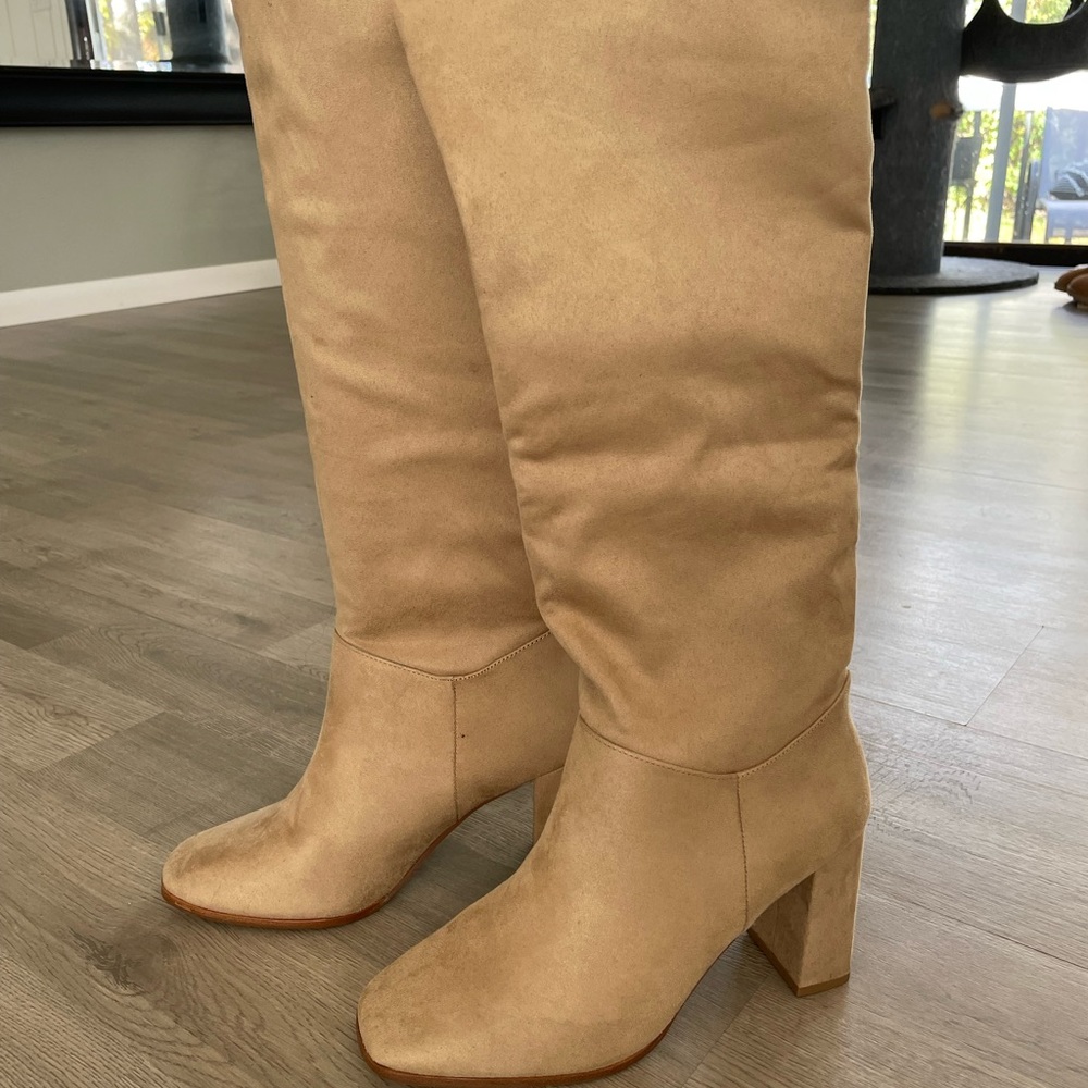 Express Suede Boots-Thigh High